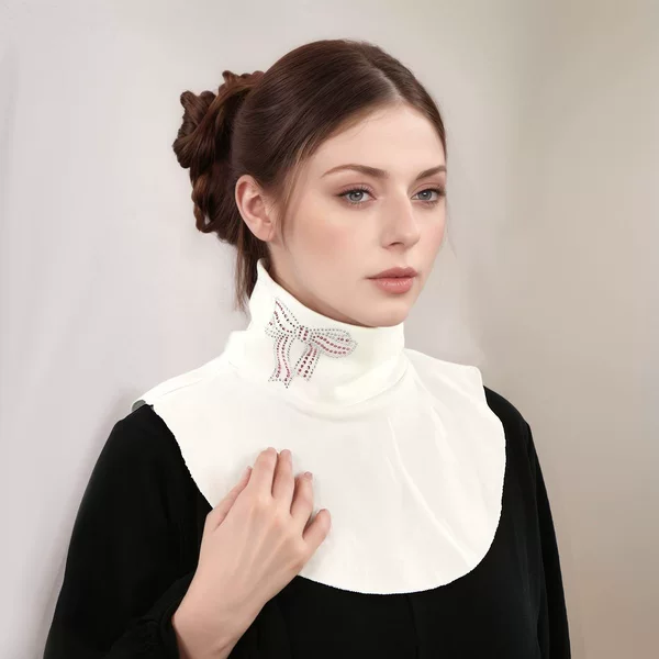 New Polyester Diamond-Embellished Bow Neck Scarf Woman
