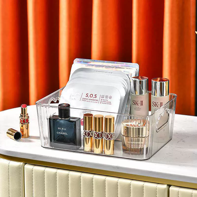 Акрил туалетный столик Маска для ухода за кожей Разные предметы для чая столик закуски корзина для хранения Легкая роскошная настольная косметическая коробка для хранения