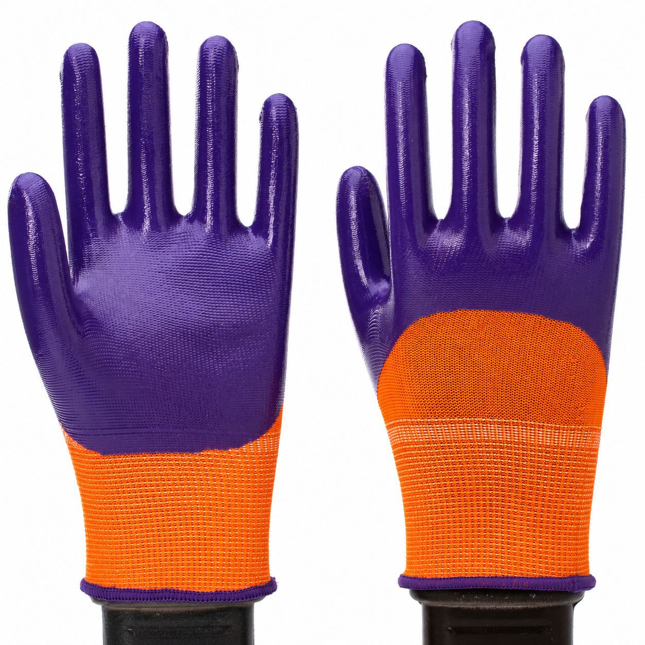 Guantes de nitrilo de nylon resistentes al aceite y resistentes al desgaste guantes de protección laboral respirantes pegamento engrosado guantes Dingqing al por mayor