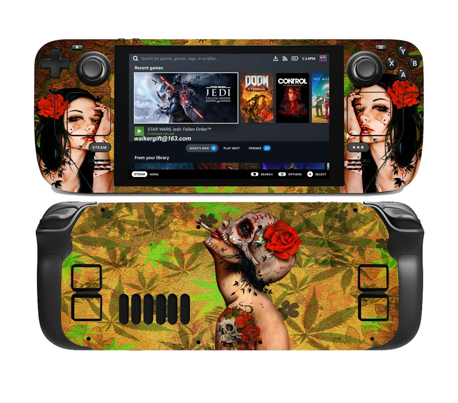 Новая наклейка-рукоять для Steam Deck игрового портативного устройства, защитная цветная пленка против царапин, без следов, матовая виниловая