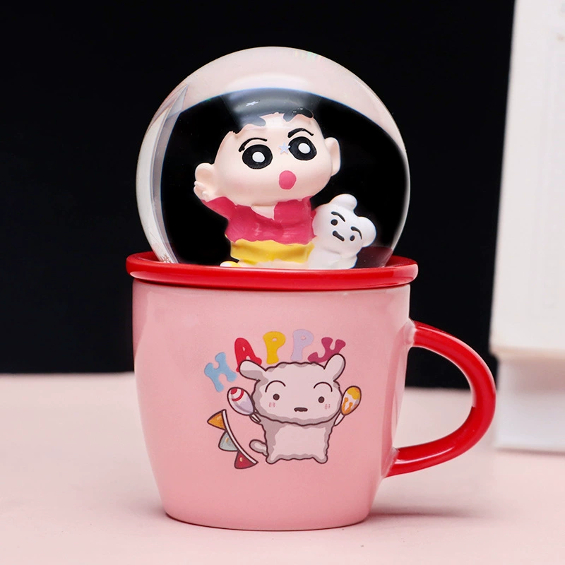 Креативный блестящий кристальный шар-кружка "Crayon Shin-kyung", волшебная кружка с мультяшным кристаллическим шаром, украшение для рабочего стола