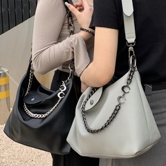 新商品の龍包Hobo脇下包片肩手提げ女包大容量特包斜めショルダーバッグシンプル百合包