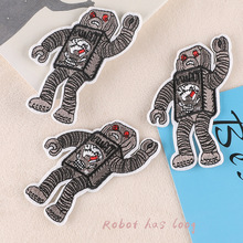 电脑绣花标小机器人徽章标服装装饰辅料跨境电商货源背胶刺绣布贴