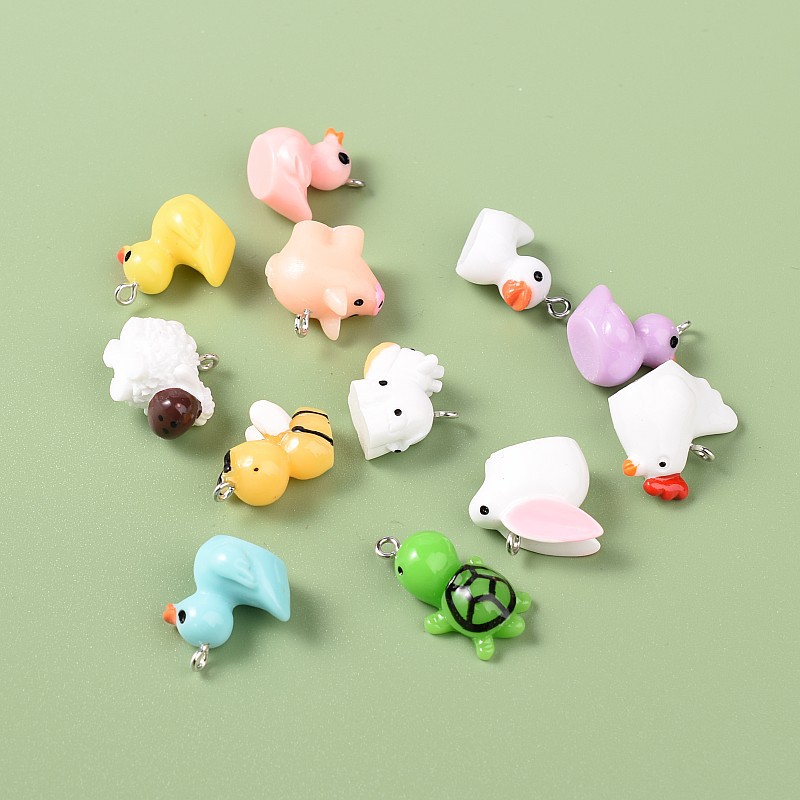 5g Weight Pendant Jewelry Making Type 1.8cm Jewelry Making Size DIY Jewelry Accessories Classification 1 Piece Quantity Resin Material Rabbit, Dog, Duck Pattern Epoxy Design Cartoon Style, Cute, Sweet Style 1 Piece 1.8cm Resin Rabbit Dog Duck Pendant 3