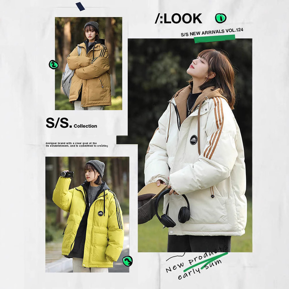 Fake NASA dos piezas engrosadas chaqueta de plumón hombre 2024 nuevo otoño invierno chaqueta caliente de moda casual juvenil