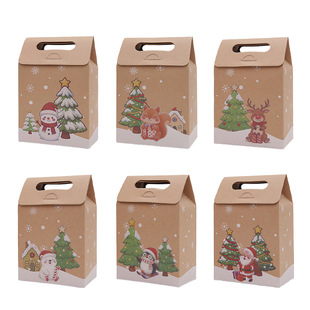 2026 Cross-Border New Product Christmas Kraft Paper Biscuit Holiday Gift Box Candy Box Packaging Box Hot Selling Pendant Package