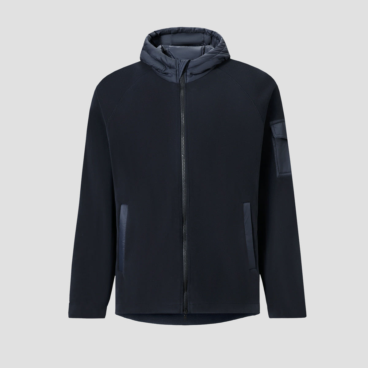 Men's Thickened Fleece Patchwork Hoodie Warm Stylish Winter Coat_voghion.com