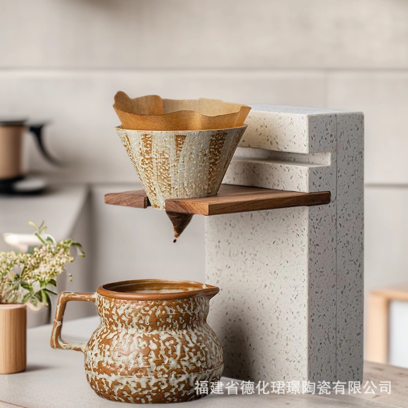 Conjunto de tazas de café de lavado de mano 2025 nuevo vintage taza de cerámica marca taza de lavado de mano taza de café set de cafetera