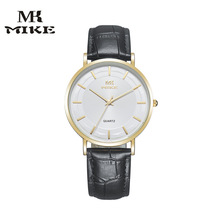 MIKE 米可 时尚休闲情侣手表防水皮带手表石英女表男表时尚腕表