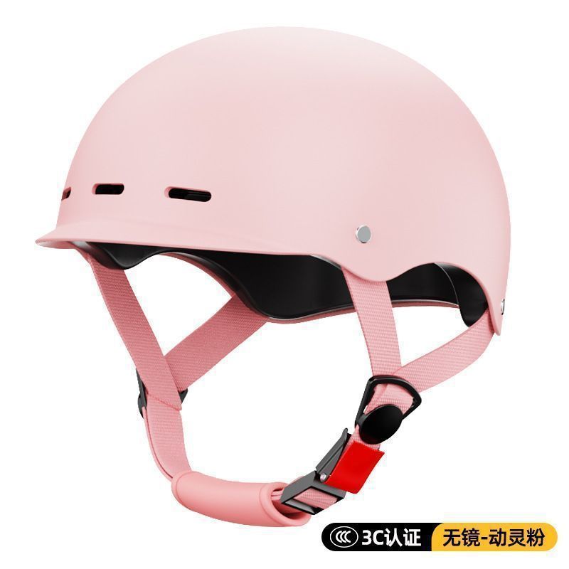 Motuoche – Motosiklet kaskı (dəbilqə) Men and Women - 3c-cherry-pink-no-mirror