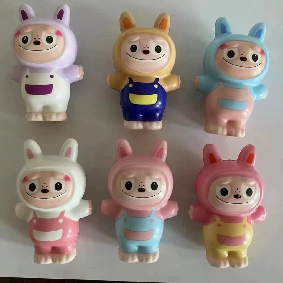 Раббу декомпрессионные артефакты игрушки медленного отскока украшения куклы милые щепотки детские игрушки блеск сети красный