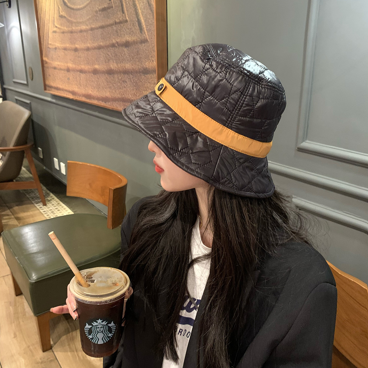 Korean Fashion Warm And Cold Hat Wide-brimmed Face Concealed Buckle Color Matching Fisherman Hat Trend All-match Sunbath Hat display picture 13