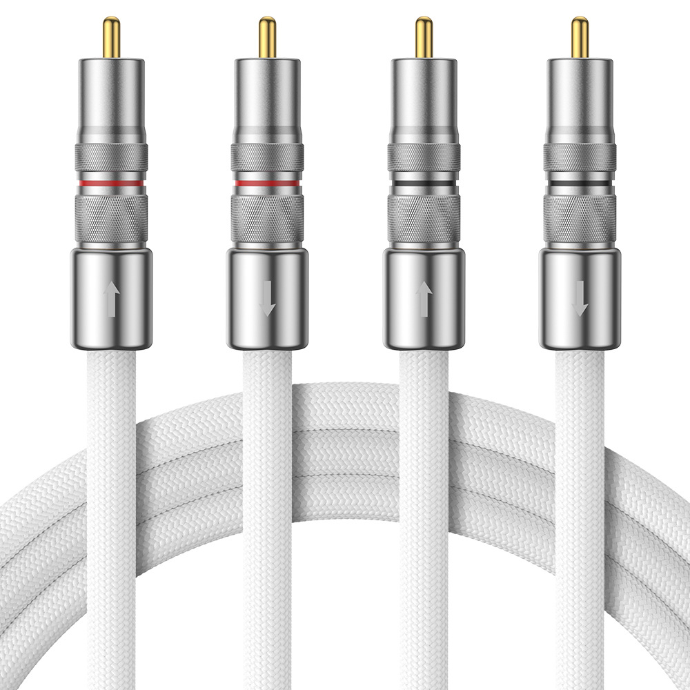 Audiocrast A75镀银发烧RCA信号线双莲花音频线二对二音响连接线