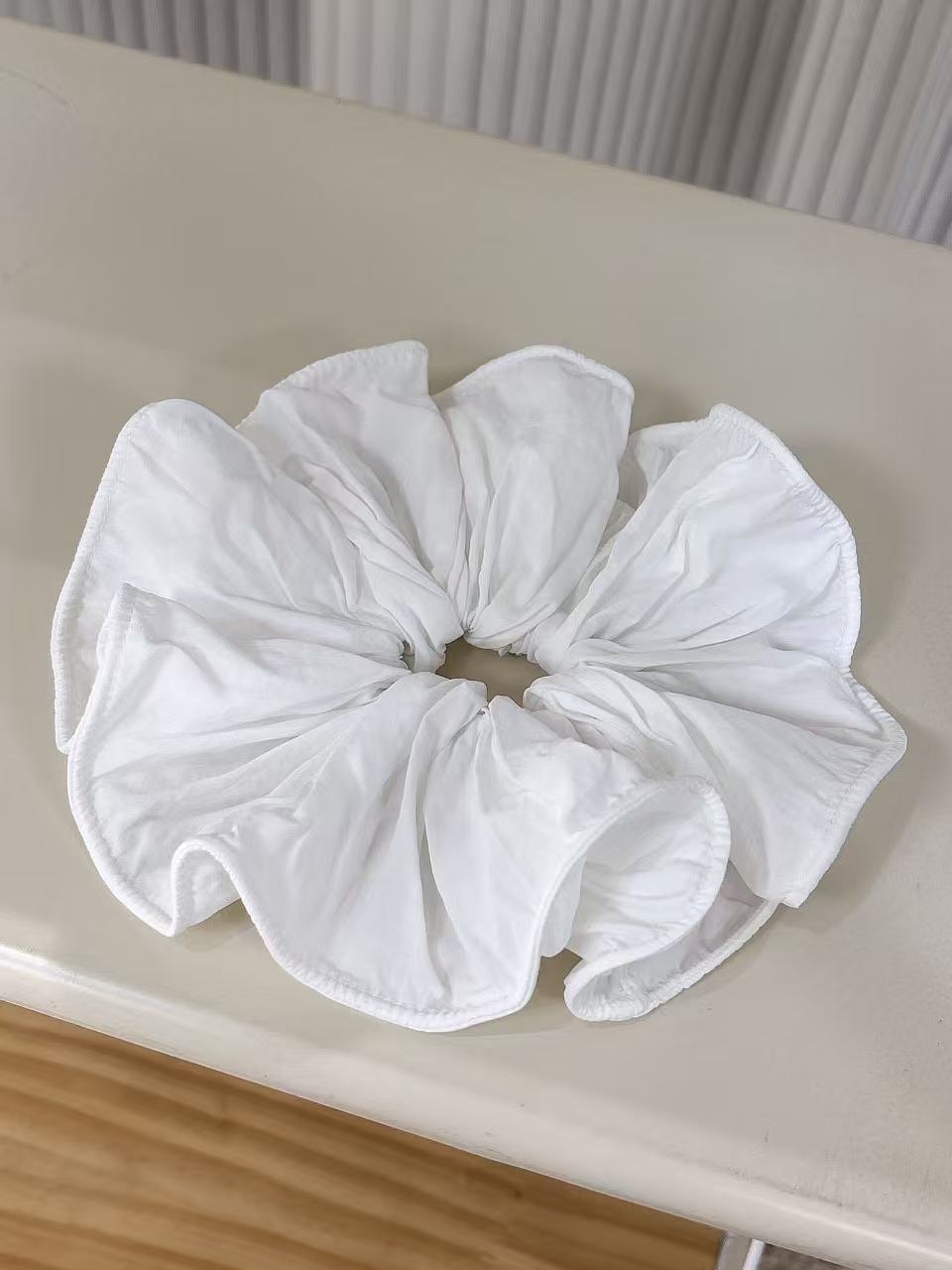 Super Brightening~ Klein Blue Morandi Color Series Simple Solid Color Pleated Large Hair Tie Fashionable Niche Hair Rope