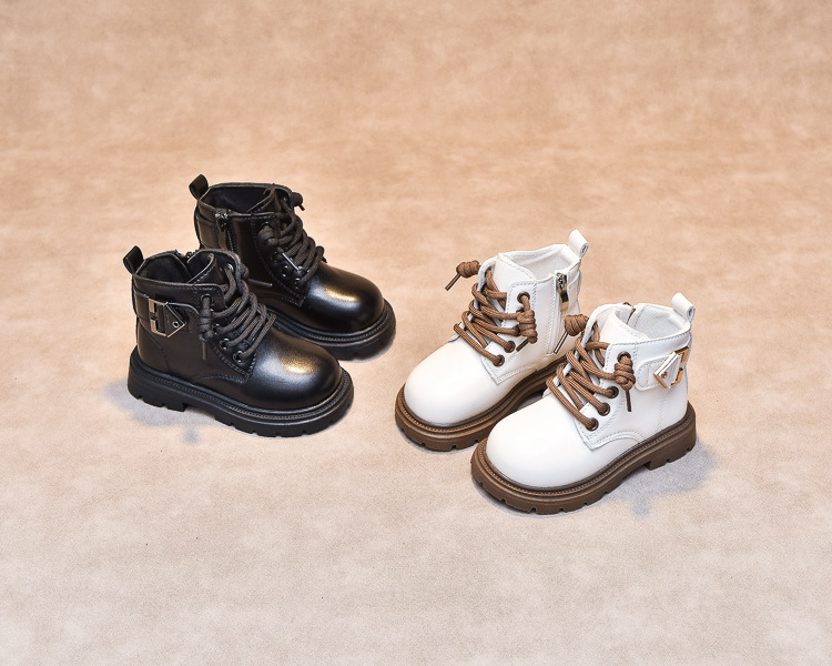 Scarpe da bambino Martin 2024 autunno e inverno nuove corte in stile britannico per ragazzi stivali singoli in pelle_voghion.com