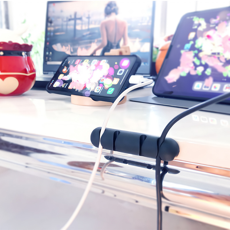 Sales Desktop Computer Mouse Cable Fixer Car Simple Storage Charging Cable Self-adhesive Line Card Cable Manager