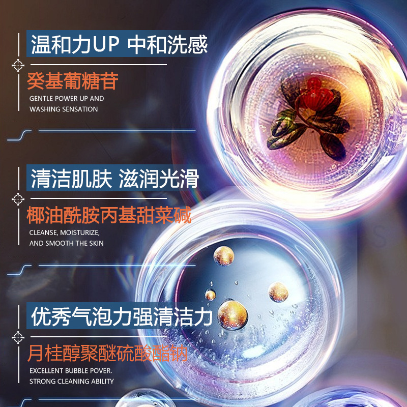 Limpiador facial para hombres Baoweiquan, control de aceite, hidratante, limpiador suave de poros, puntos negros, limpiador de aminoácidos, fabricante genuino image 5