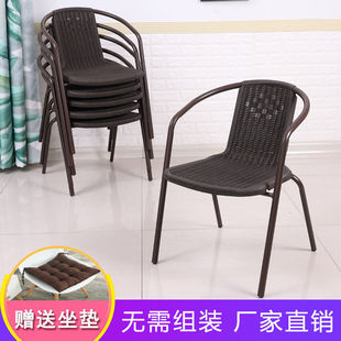 Balcony Rattan Chair Single Armrest Chair Simple Home Elderly Courtyard Modern Leisure Outdoor Rattan Chair Factory