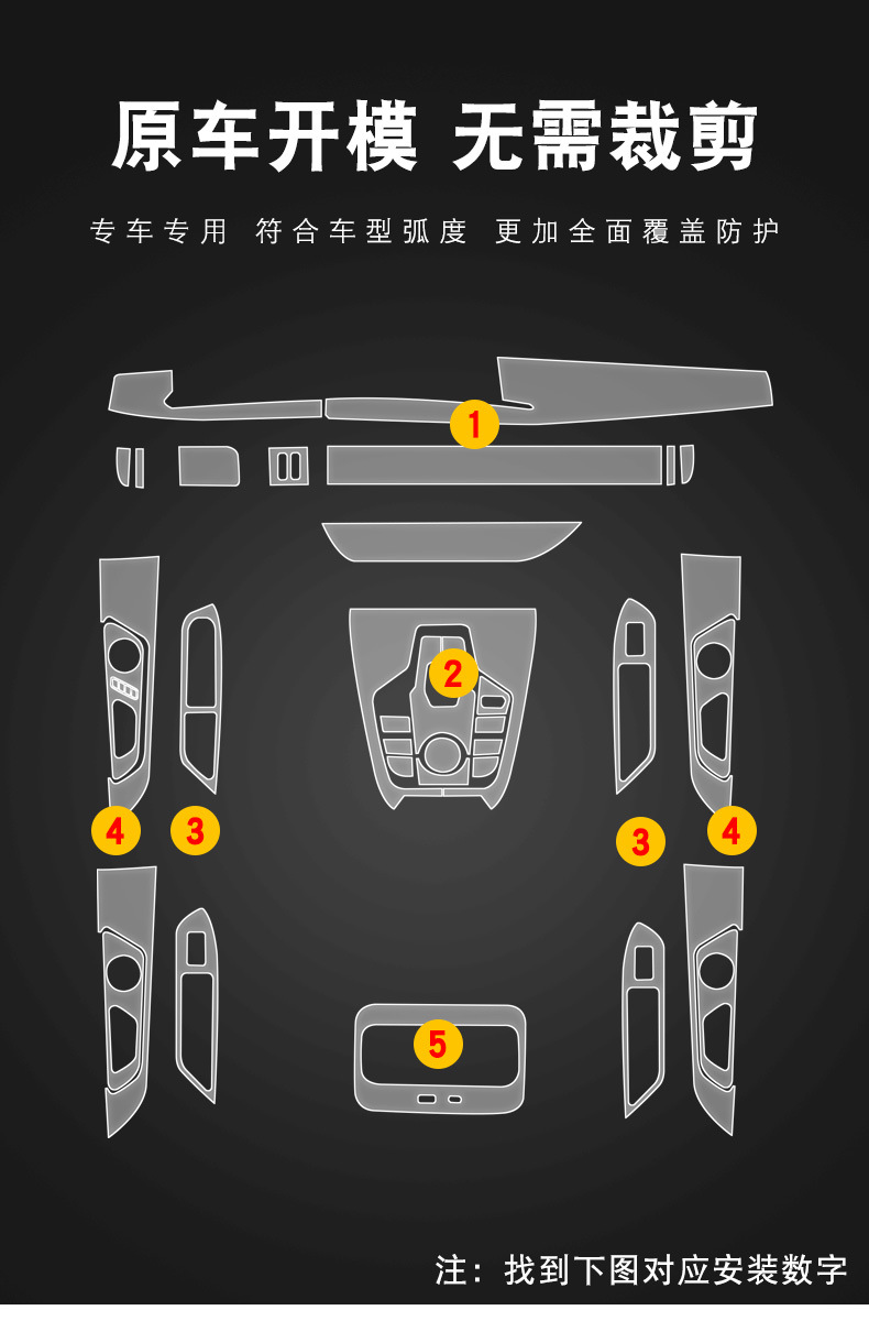 22-25 Chery Tiggo 8Pro Car Interior Gear Shift Center Console Transparent Tpu Protective Film Modification Film