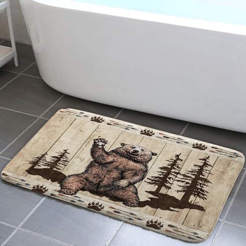Alfombra de baño retro estadounidense transfronteriza absorción de agua de alta calidad alfombra de franela alfombra de suelo de ducha antisucia