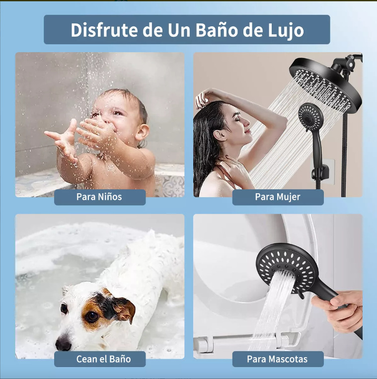 Cross-border exclusive shower set, 6-8 inch pressurized ABS shower top spray, 3-function handheld shower head undefined