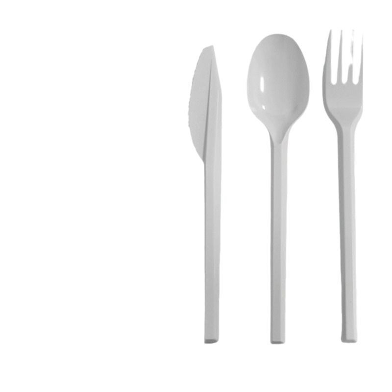 Cuchillo y tenedor desechable cuchillo y tenedor de tres piezas set para llevar carne de filete cubiertos de platos de pastel de plástico cuchillo y tenedor de pizza cuchillo y tenedor cuchara para llevar