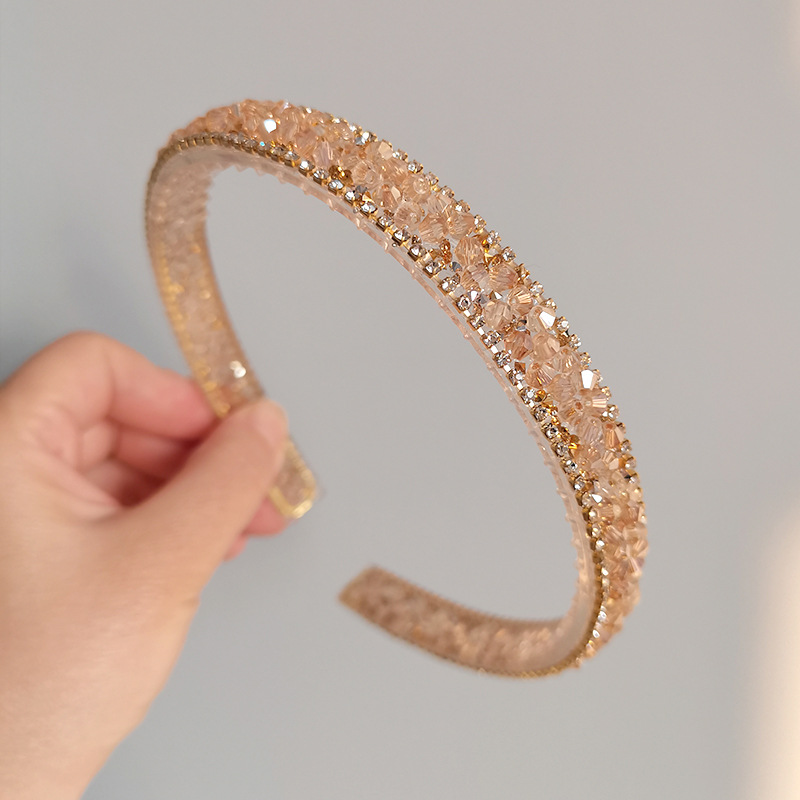 C Shape Pattern Women's Retro C Shape Rhinestone Handmade Hair Band