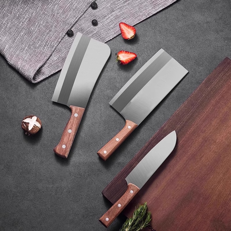 Household Stainless Steel Kitchen Knife Slicing Knife Chef's Special Wooden Handle Kitchen Knife Kitchen Bone Chopping Knife Yangjiang Knife Wholesale