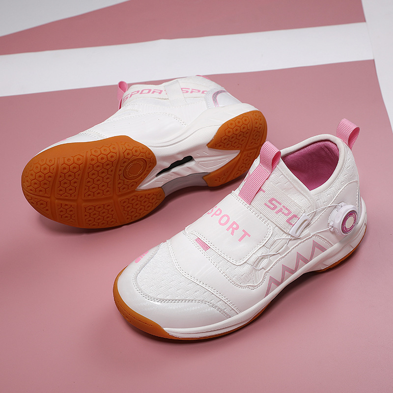 Cross-Border Badminton Shoes for Men and Women, Children's Shoes, Youth Students, Swivel Buckle Table Tennis Shoes, Breathable Casual Sports Shoes