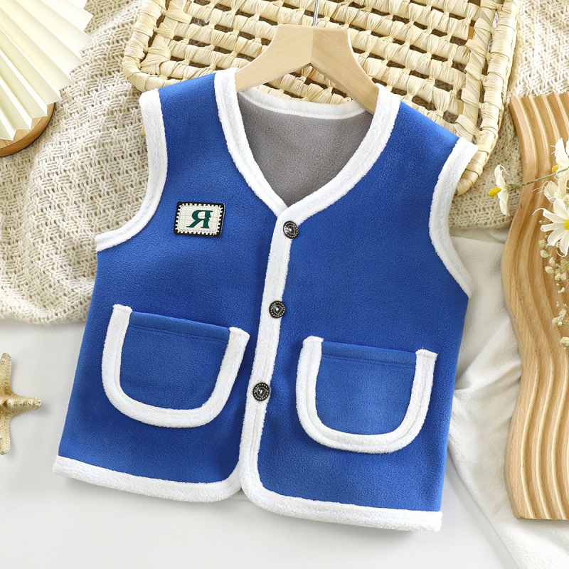 厂家新款儿童韩系马甲春秋男童上衣女童开衫加绒加厚厂家背心直销|ms