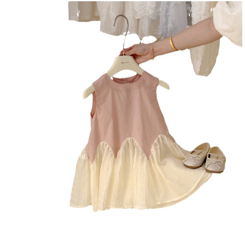 Qixibaby ballet estética coreana ropa infantil niñas falda de cola de sirena encaje diseño de costura vestido de princesa