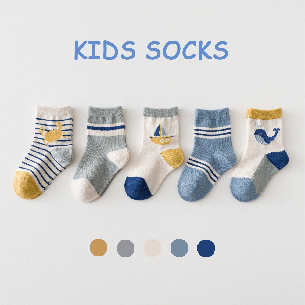 Zhuji calcetines para niños primavera y otoño invierno calcetines de algodón sólido para niños y niñas calcetines para bebés recién nacidos al por mayor