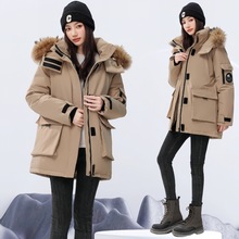 派克服女韩版新款百搭休闲户外抗寒棉服时尚真毛领冬季工装冲锋