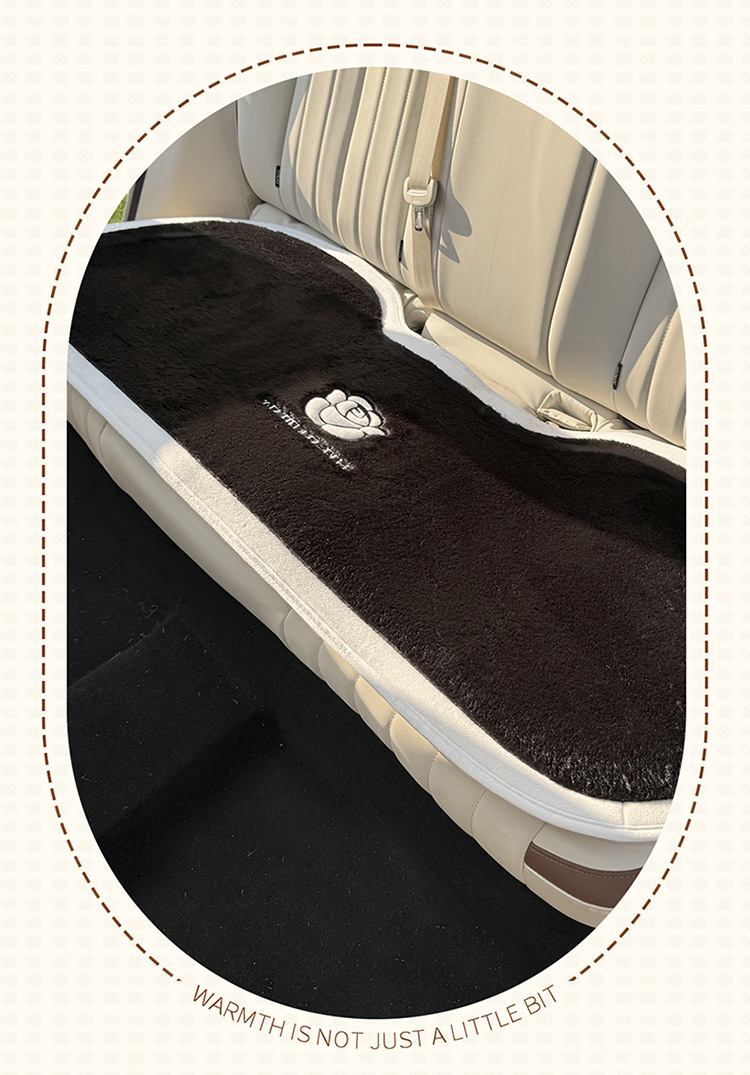New tea tree flower plush winter car seat cushion, suitable for all seasons, rear seat cushion, single piece for car interior