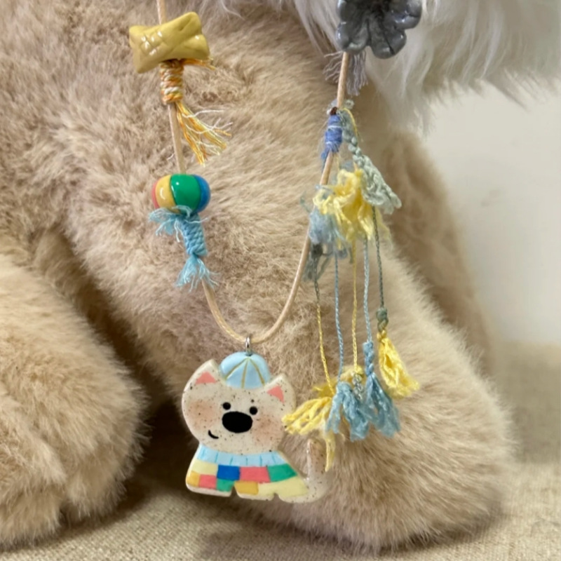 Necklace 0070 rainbow puppy necklace