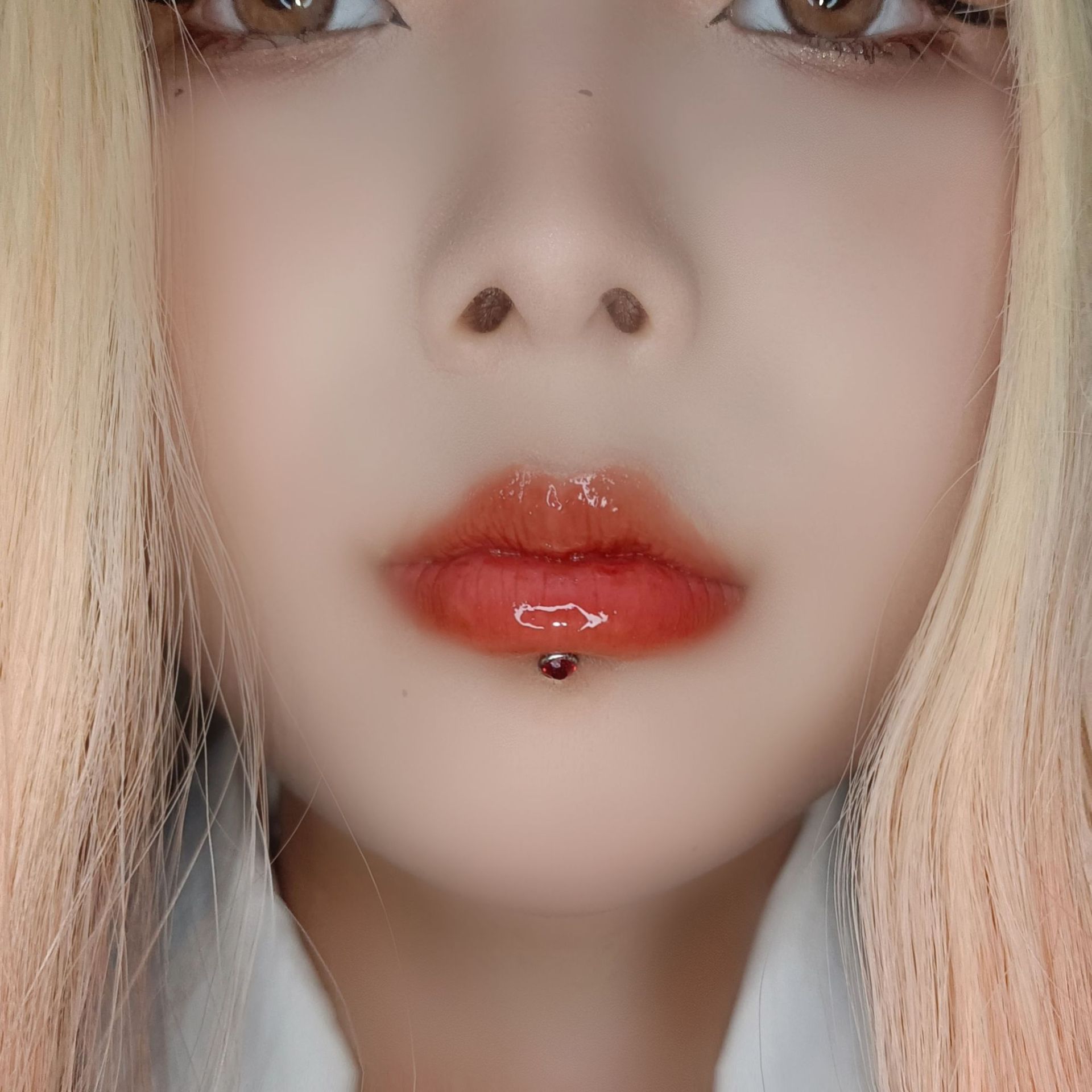 Lip Nail Diamond Inner Tooth Lip Ring Ear Bone Nail Wine Nest Nail Ear Nail Piercing Jewelry Titanium Steel Ins detail image 7