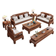 金花梨木新中式实木红木沙发冬夏两用仿古雕花菠萝格轻奢客厅家具