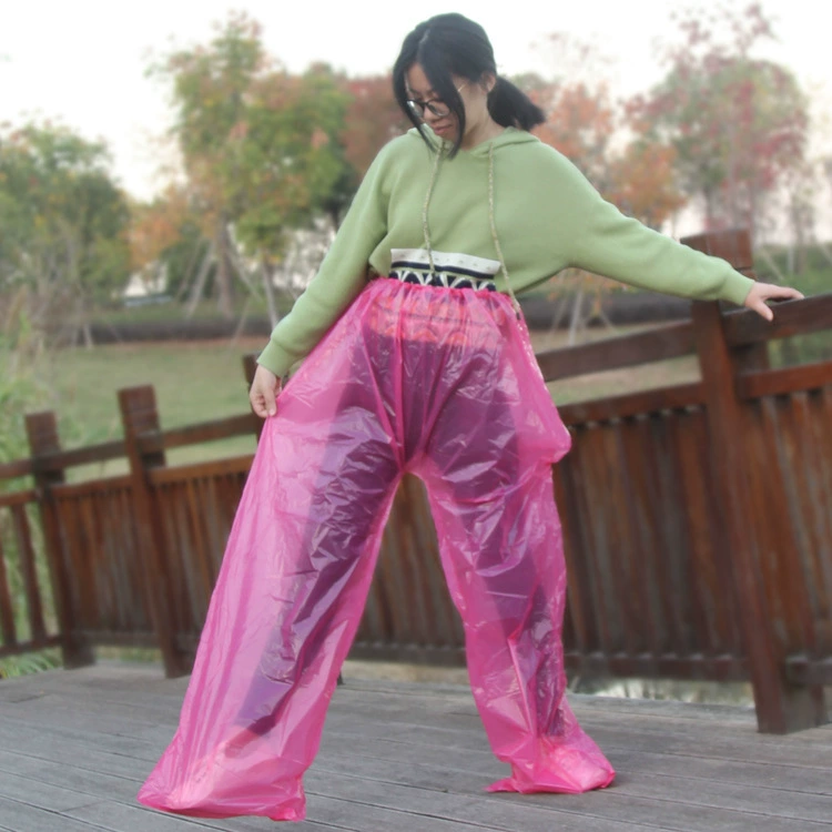 Split raincoat for adults, transparent climbing trousers for swimming, increased thickness