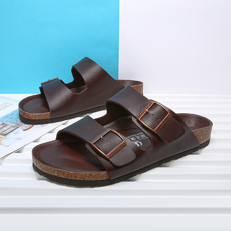 2024 zapatillas de corcho para hombres y mujeres zapatillas de hebilla