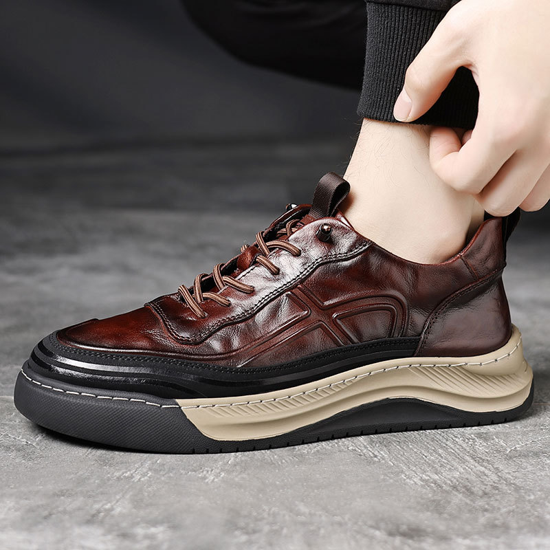 Special Sale Casual For Men, High-End Sports Sneakers, Genuine Leather Versatile Trendy Shoes, British Style Men's Shoes_vogvips.com