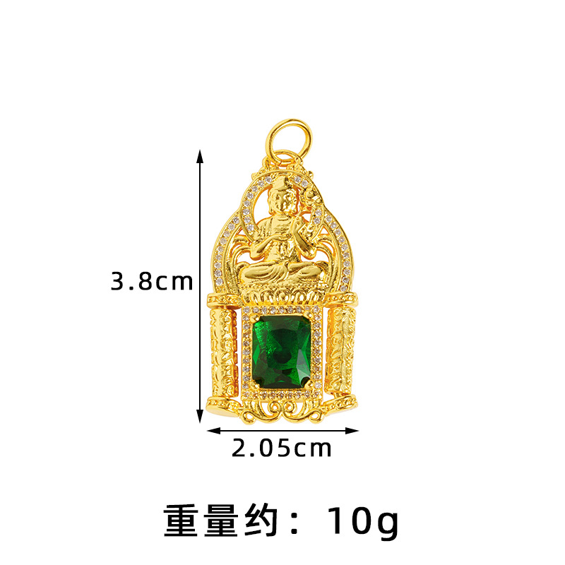 Nuevos productos vietnamita oro de arena ligero de lujo bodhisattva imitación de medula de jade micro incrustado colgante de luz de Buda universal a largo plazo no decoloración accesorios suministro
