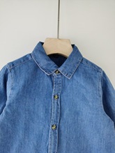 出口欧美原单童装 儿童牛仔衬衫 牛仔纯棉衬衣