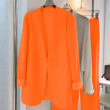 2025春秋大码西装套装女胖mm宽松休闲正装阔腿裤两件套小西装外套