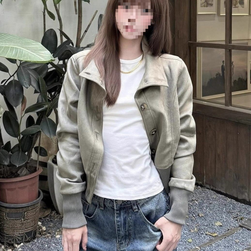 美式复古高街酷飒设计感春秋季休闲款百搭气质高修身显瘦时尚外套|undefined