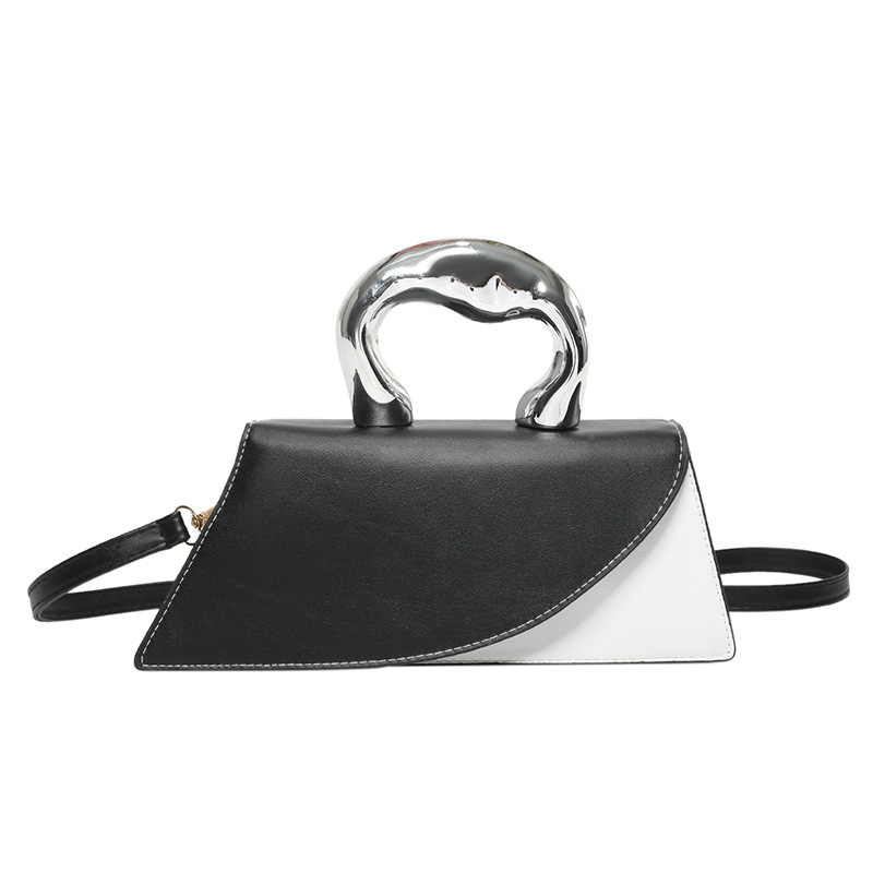 Bolso pequeño de empalme decorativo femenino 2024 nuevo estilo de este año bolso de mensajero de estilo occidental de moda bolso cuadrado pequeño portátil de moda tendencia