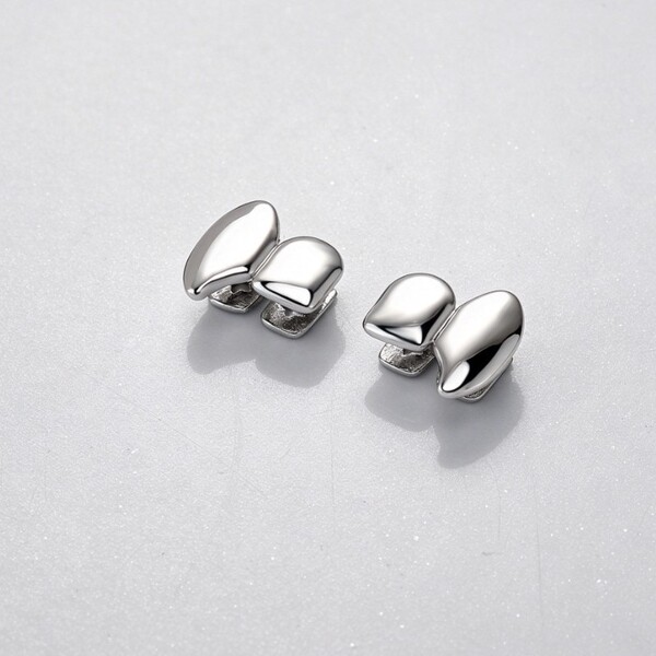 Cross -border hip -hop braces double golden tooth Halloween silver…