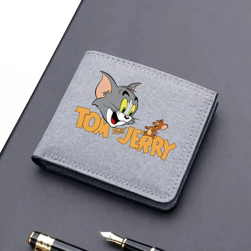 Короткое denim кошелек с молнией в виде мультфильма