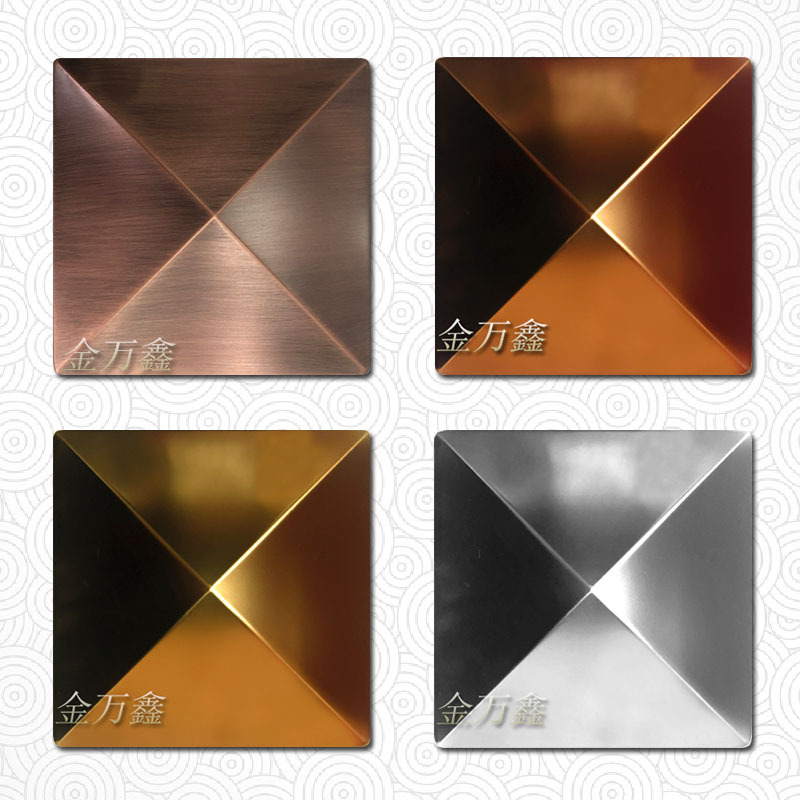 304不锈钢门花配件镜面方形马赛克金字塔方星封口盖罗马柱门配件