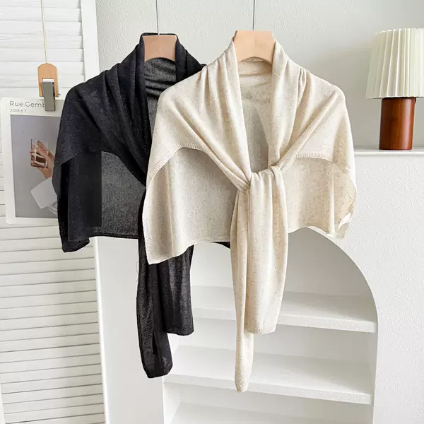 High-Quality New Spring and Summer Linen Shawl Sun Protection Cape for Women, Large Size, Solid Color, Versatile, Simple, Air Conditioning Neck Protector