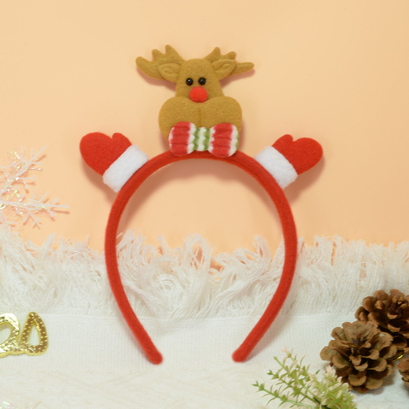 Adorable cabello de Navidad corno de ciervo cinco estrellas cabeza de banda de cabello de Navidad para niños corpos de cabello de decoración accesorios clipes de cabello